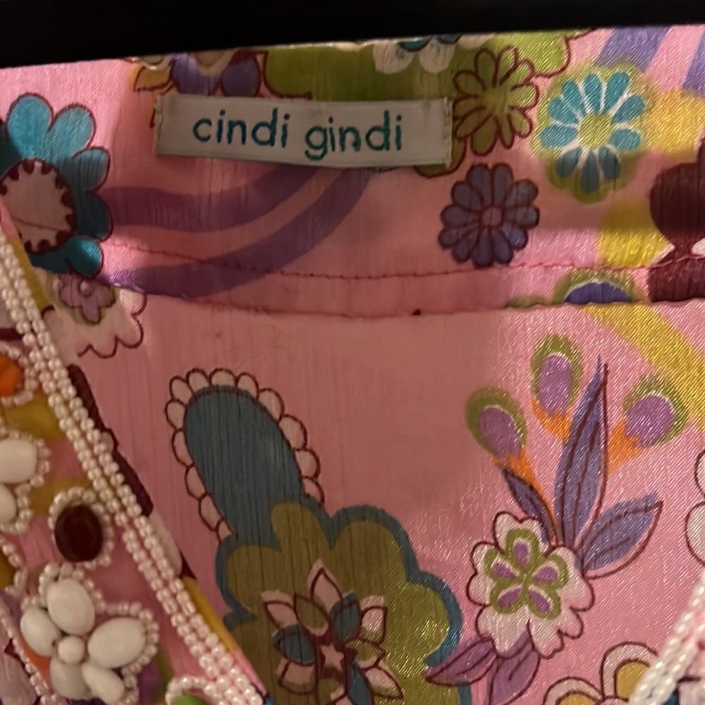 One Size Fits All Beautiful Chiffon Beach Cover Up - Beaded - Pink Design - Picture 5 of 6